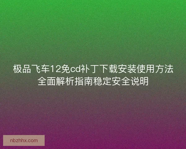 极品飞车12免cd补丁下载安装使用方法全面解析指南稳定安全说明