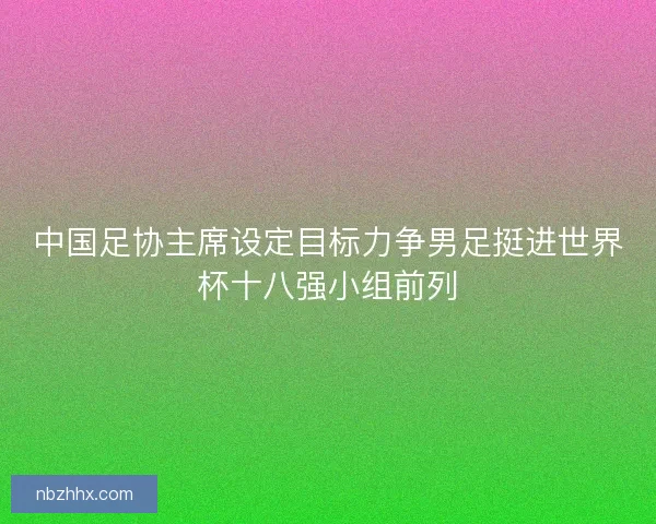 中国足协主席设定目标力争男足挺进世界杯十八强小组前列